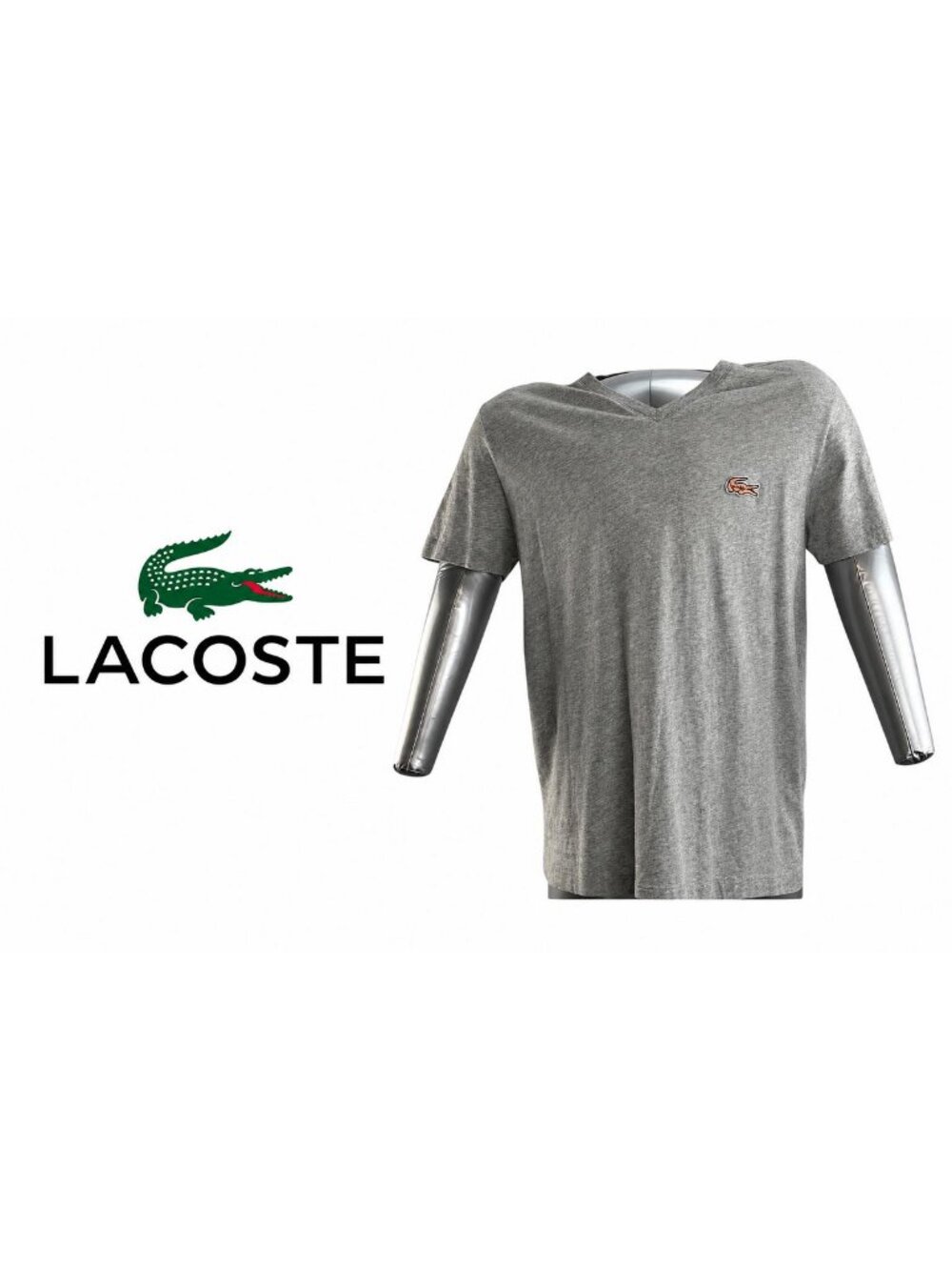 LACOSTE V-Neck T-Shirt – Men's Large
